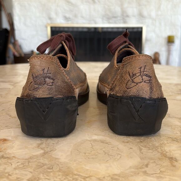 John Fluevog Tough Loves  Fondly Distressed Leather Lace Up Shoes - Picture 7 of 15